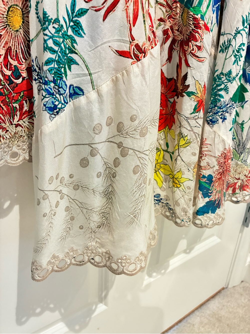 Johnny Was Silk Multicolor Tropical Print Midi Dress - Picture 5 of 7